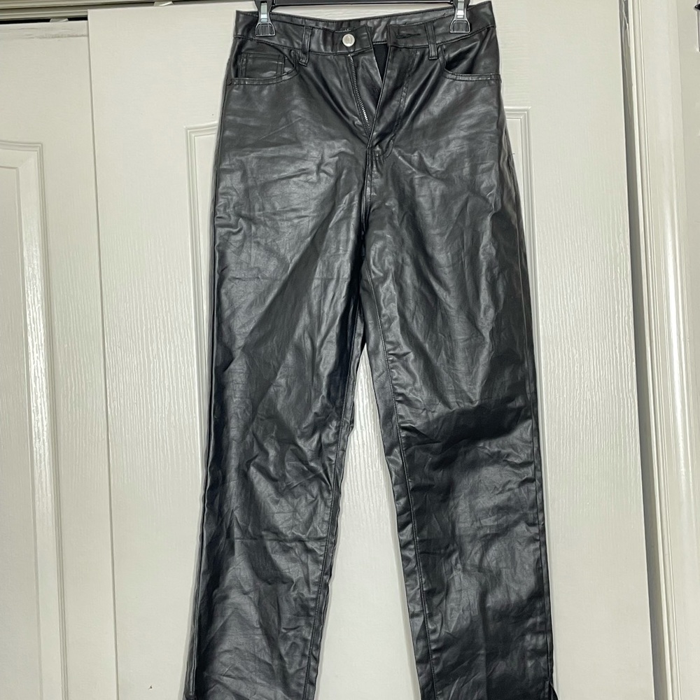 Faux leather pants